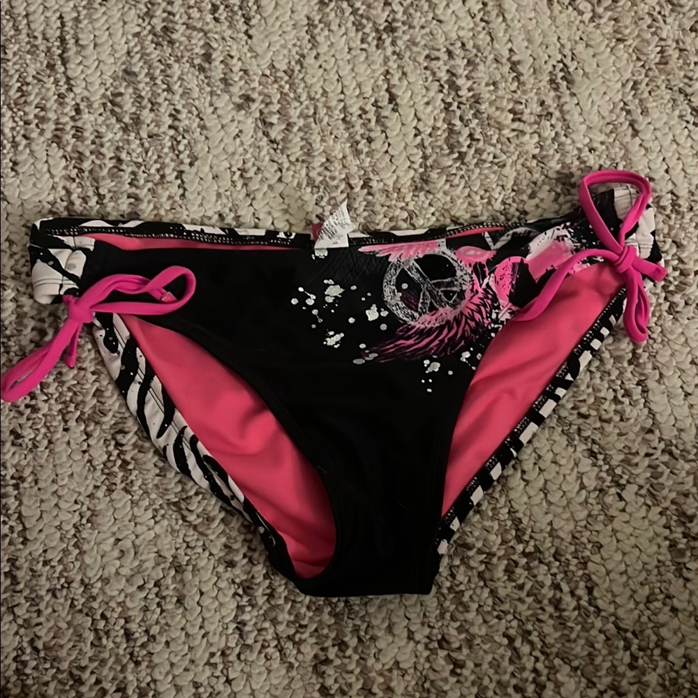 OP Pink and Black Bikini Swimwear